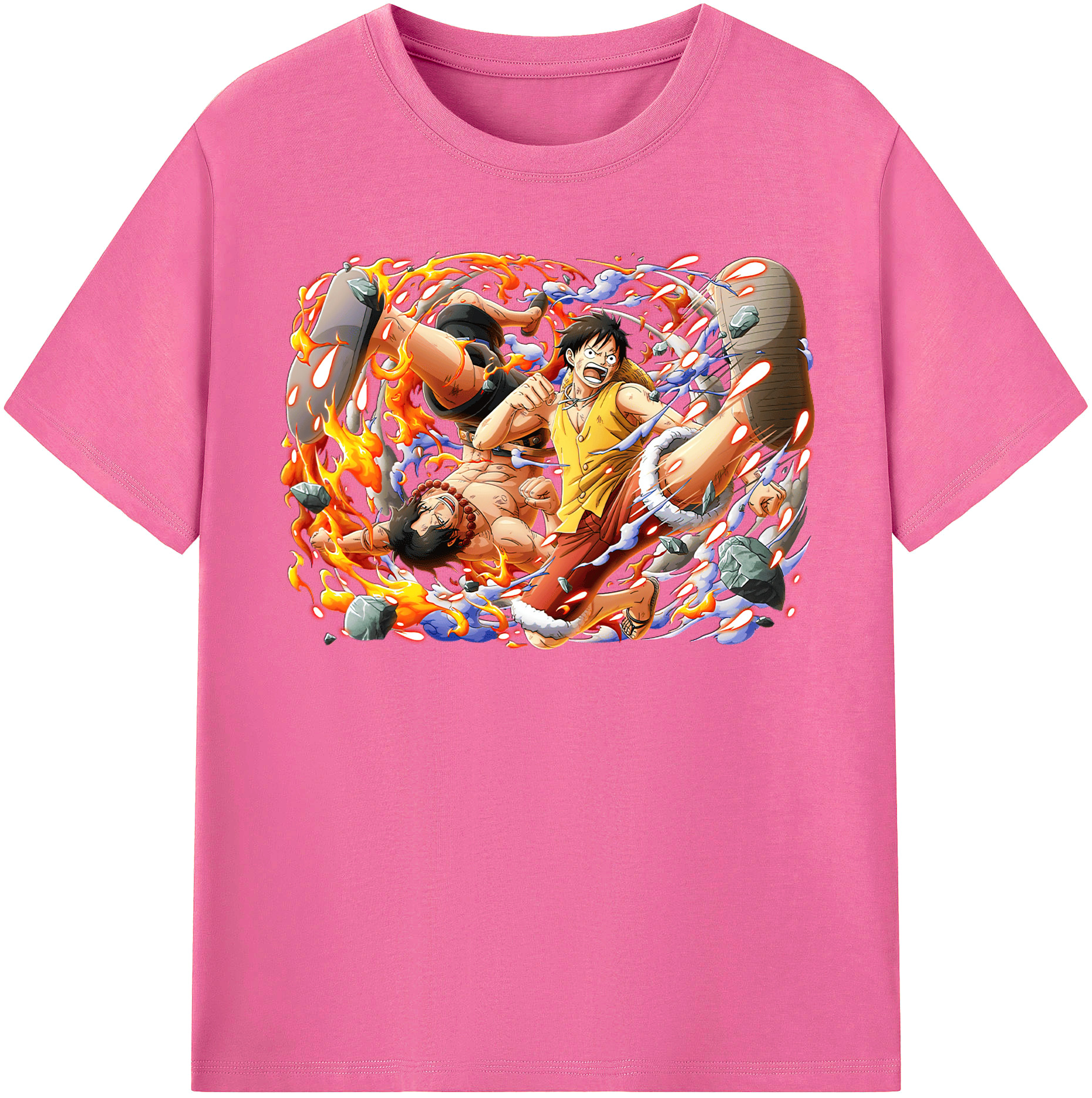 ワンピース モンキー・D・ルフィ ONE PIECE Monkey D. Luffy レディースカジュアルプリントTシャツ（綿100％）